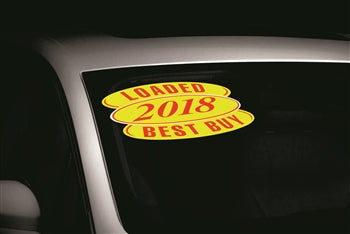 WINDSHIELD E-Z ARCH SLOGANS - E-Z ARCH BLACK & CHARTREUSE